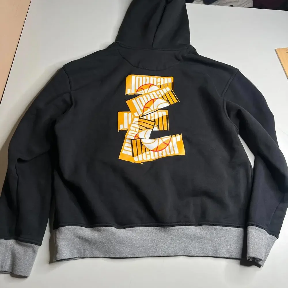 Jordan Black Pullover‎ Hoodie Size L Jumpman Logo Basketball Streetwear Hoodie